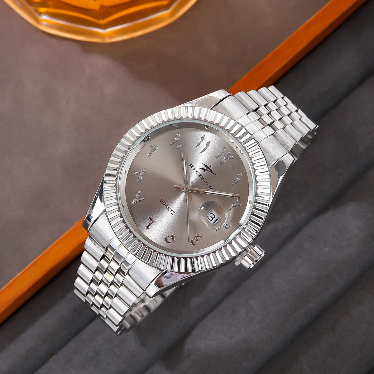 Men's Stainless Steel Date Watch Casual Business Style Gray - Tophatter Daily Deals