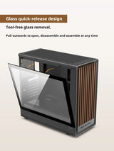MATX PC Case Wooden Panel Tempered Glass Type C Port - Tophatter Daily Deals