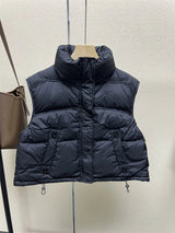 Warm Women’s Down Vest - Stand Collar, Duck Down, Winter - Tophatter Daily Deals