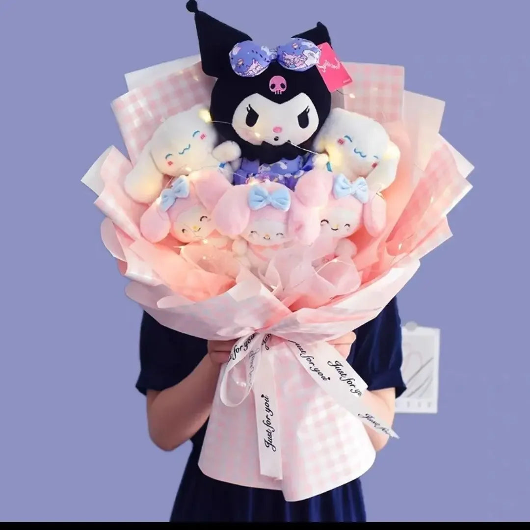 Sanrio Kuromi Plush Toy Bouquet Pink Flowers - Tophatter Daily Deals