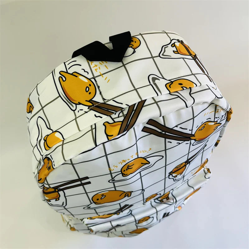 Sanrio Gudetama White Backpack Rucksack Schoolbags Travel Lazy Egg Food - Tophatter Daily Deals