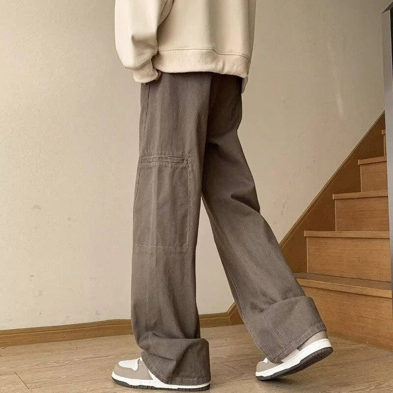 Oversized Mens Cargo Jeans - Wide Leg, Denim, Street - Tophatter Daily Deals
