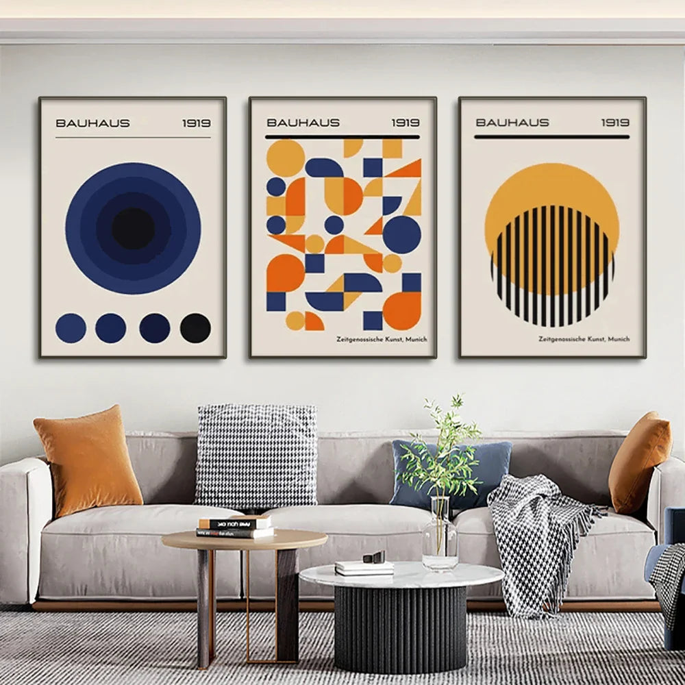 Bauhaus Abstract Geometric Posters Vertical Canvas Art - Tophatter Daily Deals