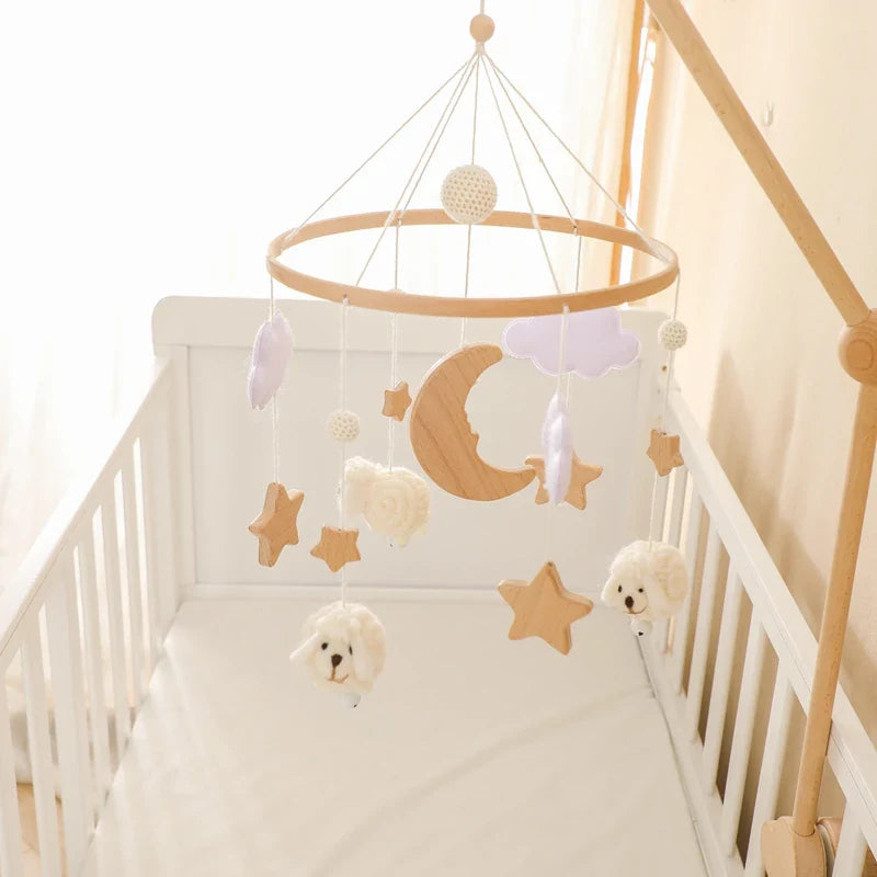 Baby Crib Mobile Wooden Musical Newborn Sensory Toys - Tophatter Daily Deals