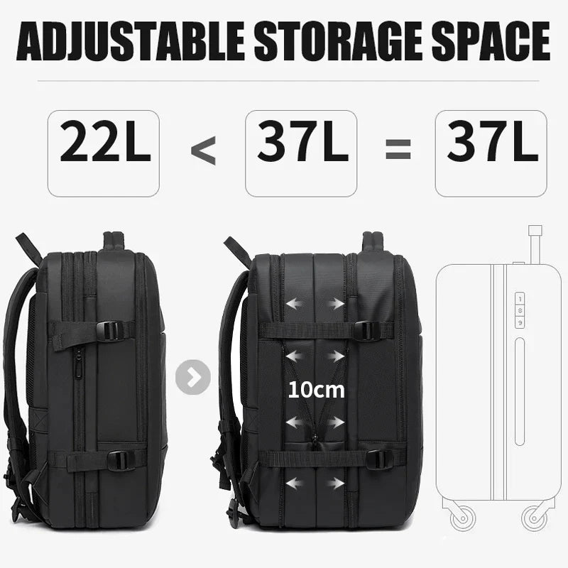 Expandable Travel Backpack Black Backpacks - Tophatter Daily Deals