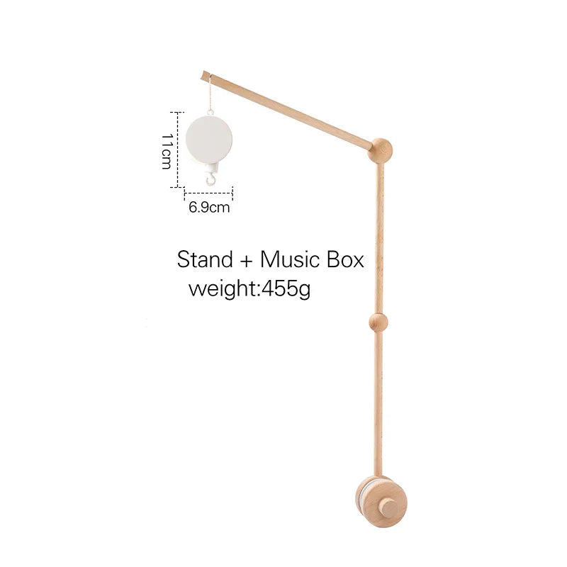 Baby Crib Mobile Wooden Nursery Newborn Sensory Toys music stand - Tophatter Daily Deals