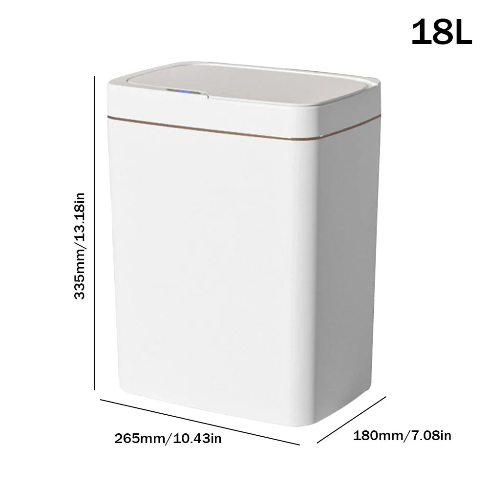Smart Sensor Trash Can 15L 18L Touchless Quiet Waterproof 18L White B - Tophatter Daily Deals