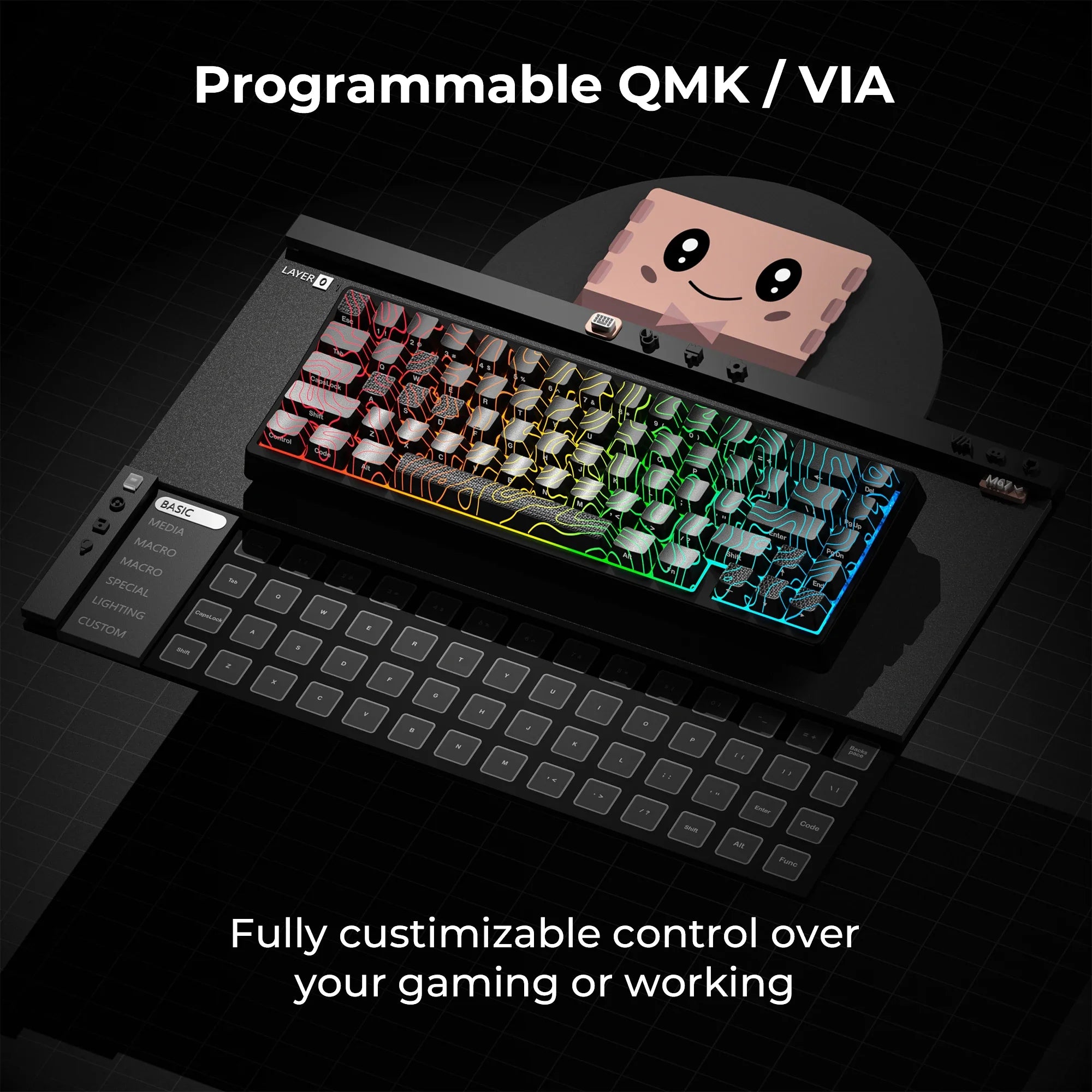 Mechanical Keyboard M67 67 Key Gasket Hot Swappable RGB - Tophatter Daily Deals