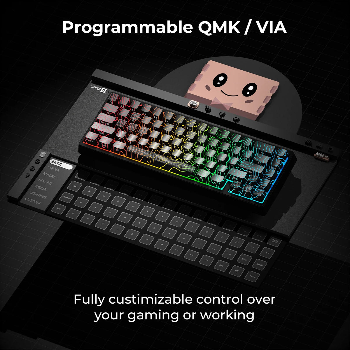 Mechanical Keyboard M67 67 Key Gasket Hot Swappable RGB - Tophatter Daily Deals