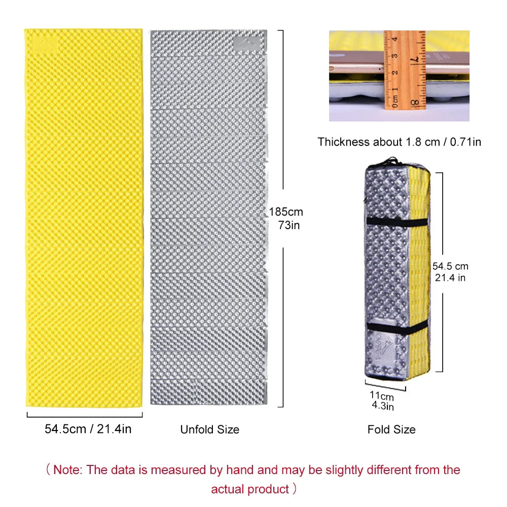 Waterproof Portable Camping Mat Foam Sleeping Pad Yellow Camping & Hiking - Tophatter Daily Deals