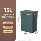Touchless Smart Sensor Trash Can 15L Waterproof Automatic 15L Green - Tophatter Daily Deals