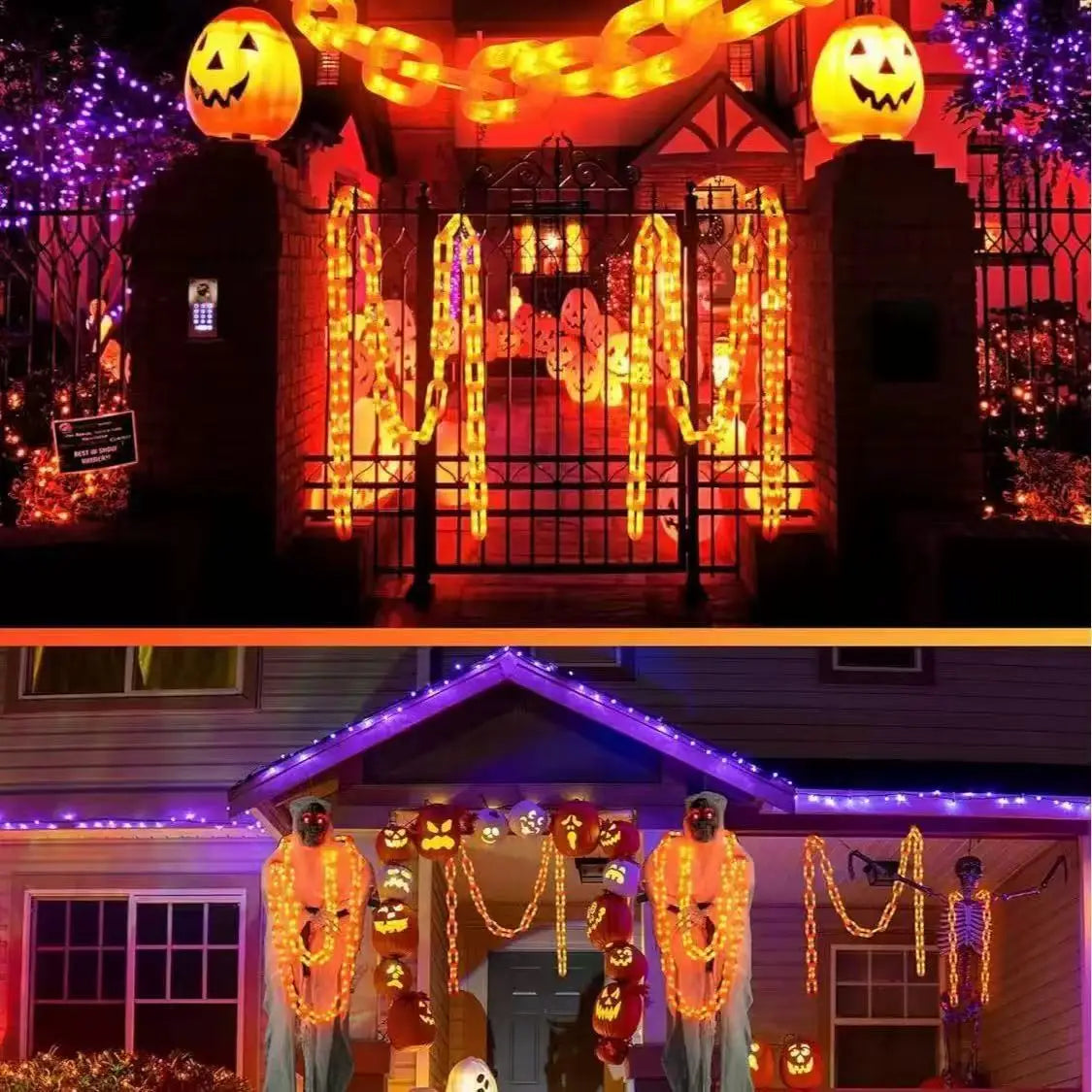 Solar Battery Halloween Chain Lights Waterproof 8 Modes - Tophatter Daily Deals