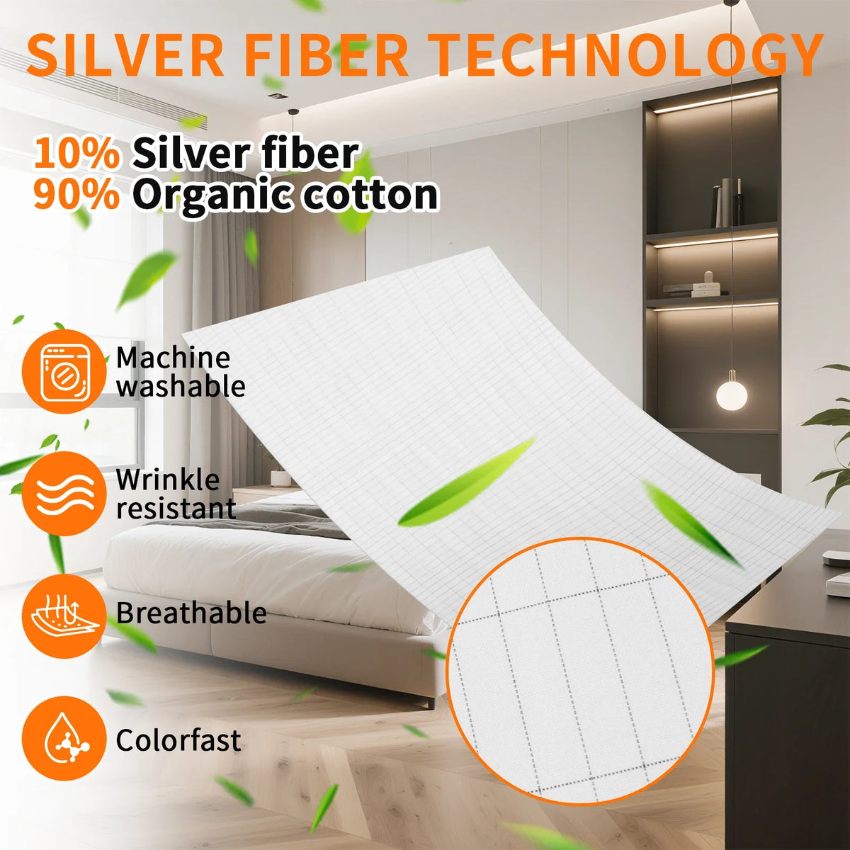Earthing Grounding Bed Sheet 95 Cotton 5 Silver Fiber - Tophatter Daily Deals
