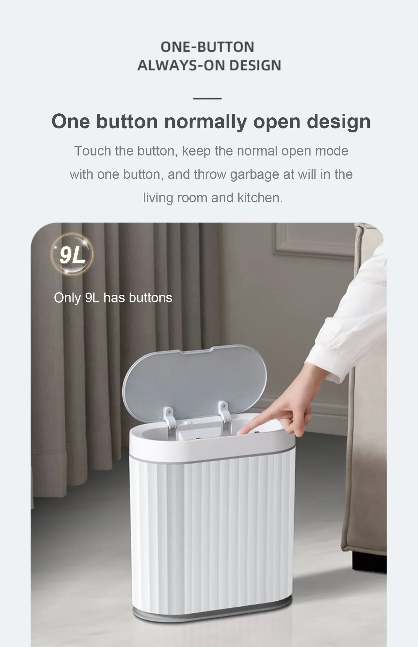 Automatic Sensor Trash Can Narrow Roman Stripe Bathroom Bin - Tophatter Daily Deals