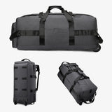 Roller Travel Duffel Bag with Fixed Casters Grey Duffel Bags - Tophatter Daily Deals