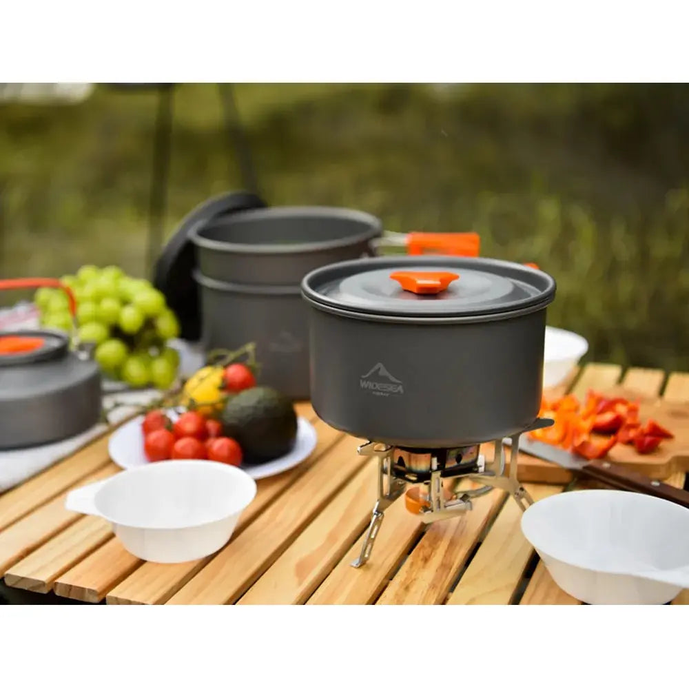 Camping Cookware Tableware Set Black Camp Cooking - Tophatter Daily Deals