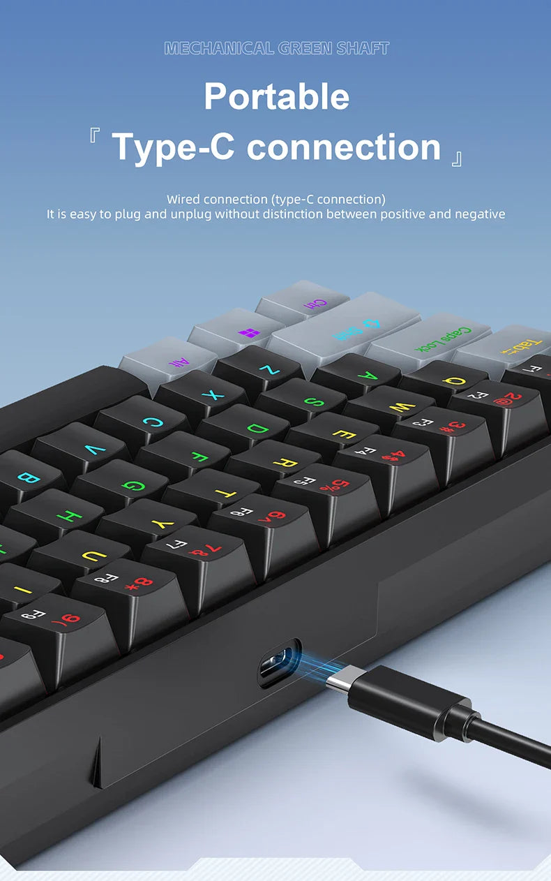 60 Percent Mechanical Mini Keyboard Wired RGB Portable - Tophatter Daily Deals