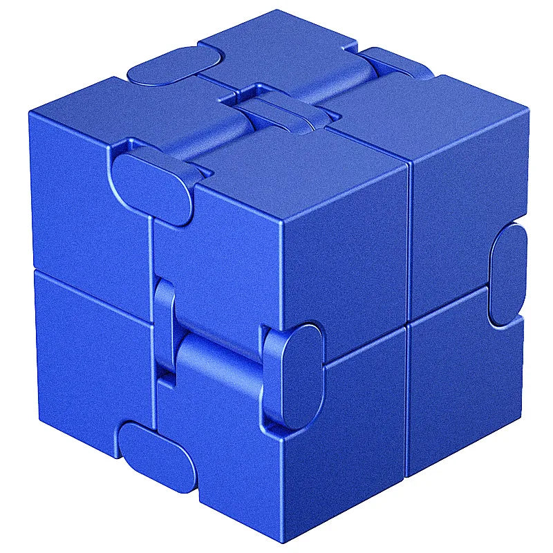 Metal Magic Cube Stress Relief Toy Portable Puzzle Focus ABS plastic Blue - Tophatter Daily Deals