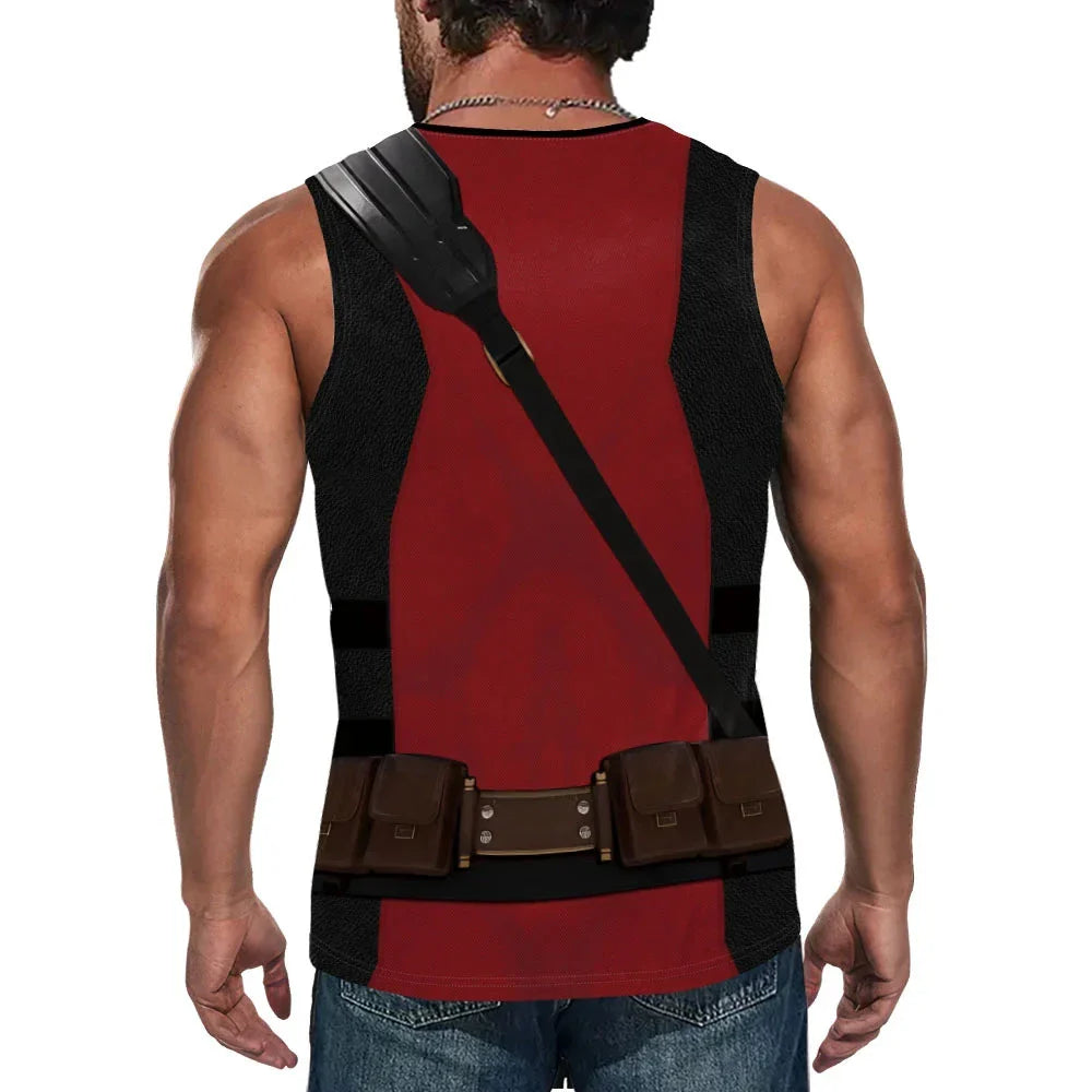 Deadpool & Wolverine Inspired Superhero Compression Tank Top - Perfect for Cosplay - Tophatter Daily Deals