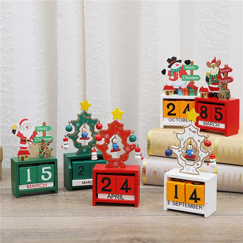 Christmas Wooden Countdown Calendar Ornament Tabletop Decor - Tophatter Daily Deals