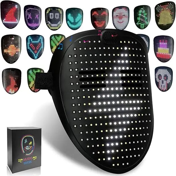 LED Mask Gesture Sensing Light Up Face Mask Halloween 2025 - Tophatter Daily Deals