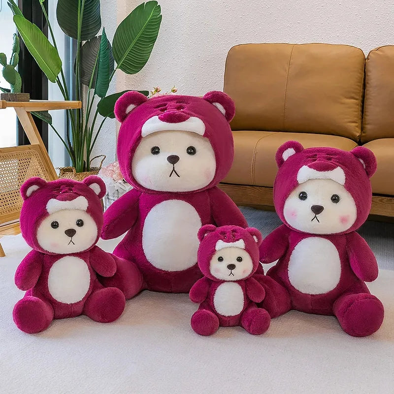 Cute Rose Red Bear Plush Toy Animals - Tophatter Daily Deals