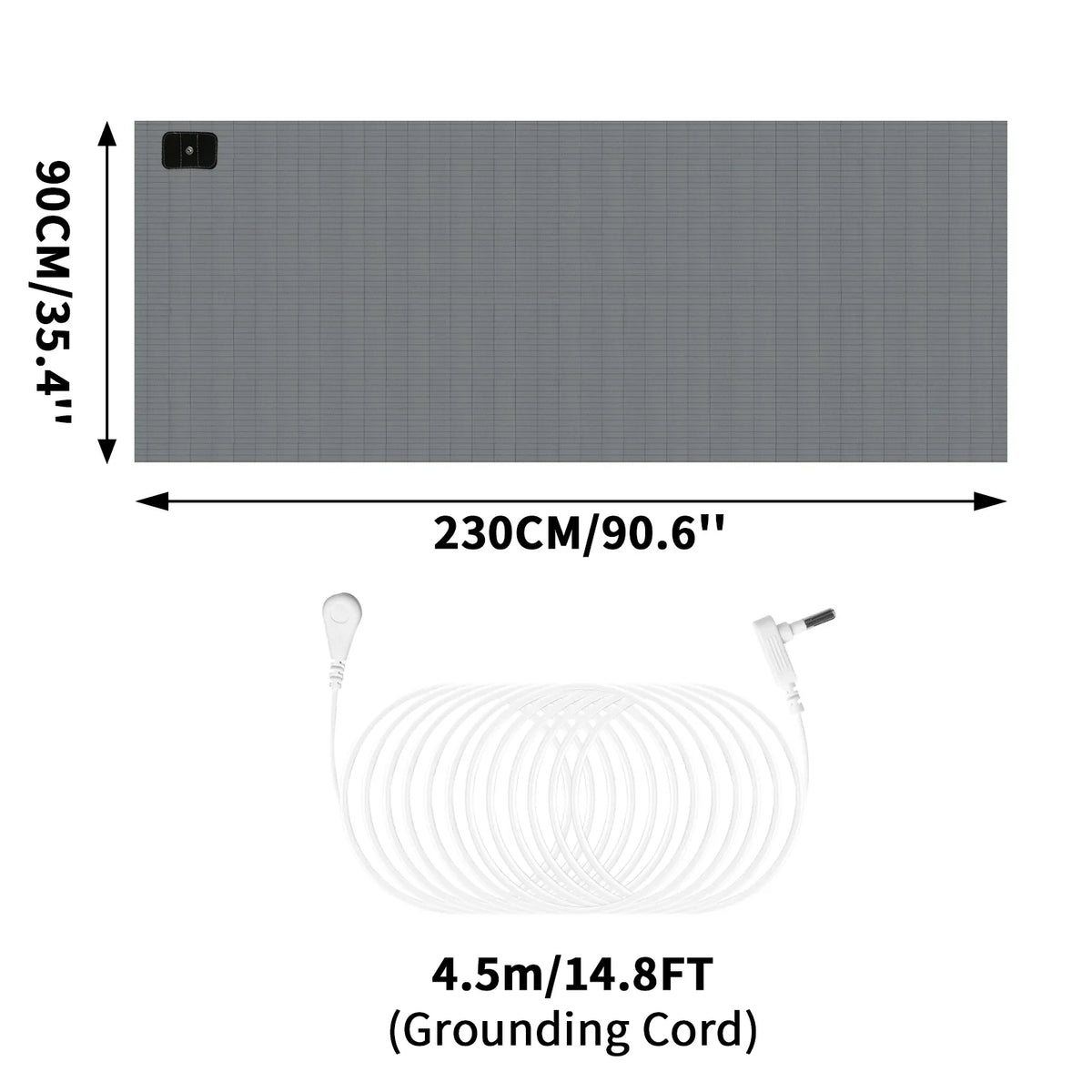 Earthing Grounding Bed Sheet 95 Cotton 5 Silver Fiber 90X230CM Grey - Tophatter Daily Deals
