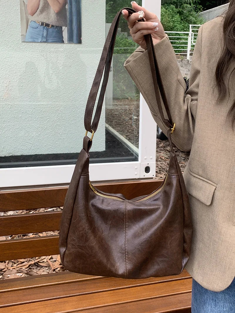 Soft Versatile Womens Hobo Bag - Slouchy, Faux Leather - Tophatter Daily Deals