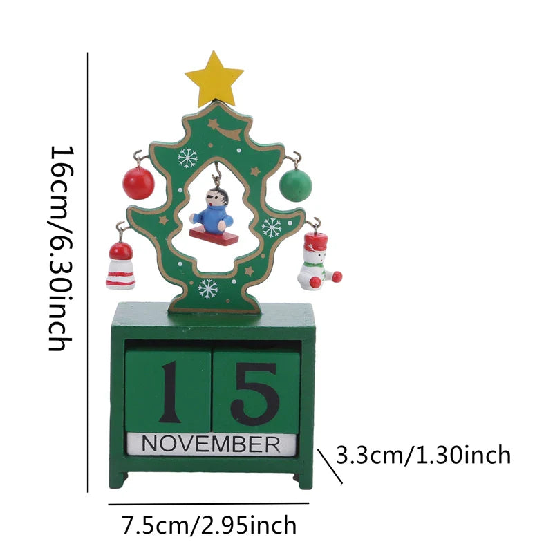 Christmas Wooden Countdown Calendar Ornament Tabletop Decor - Tophatter Daily Deals