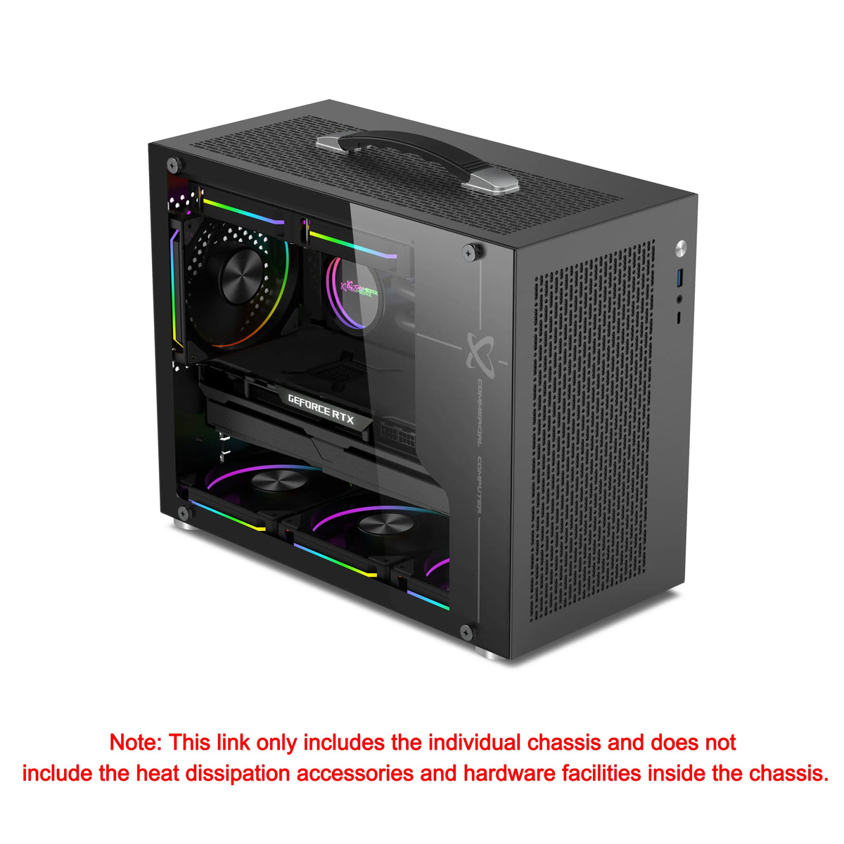 Mini ITX PC Case Transparent Side 240mm Water Cooling X100 PRO Black - Tophatter Daily Deals