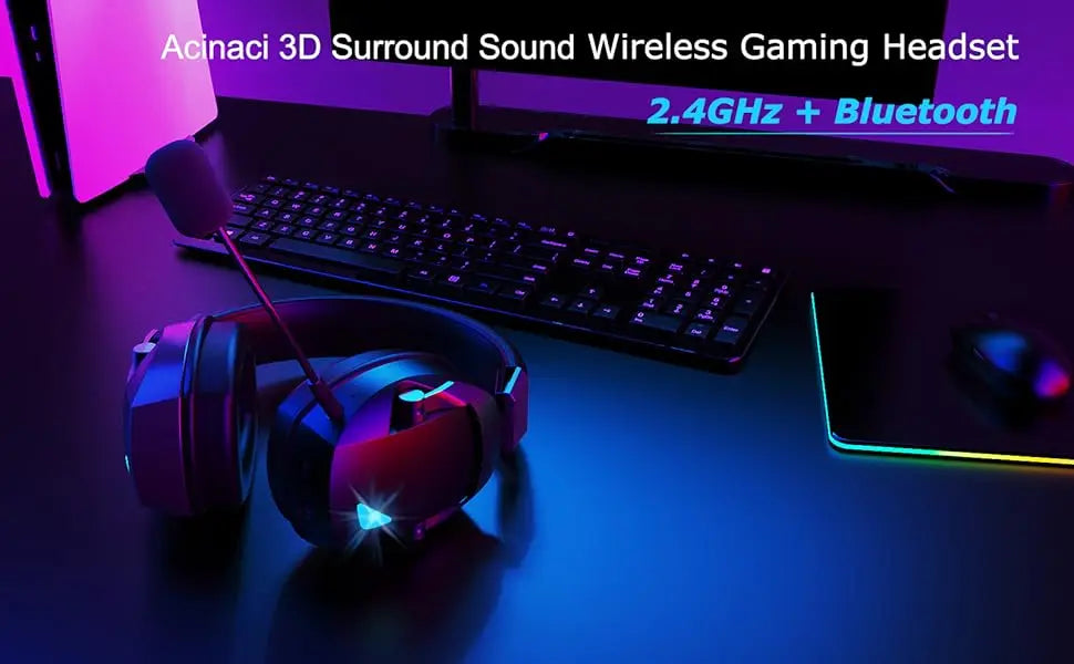 Wireless Gaming Headset Detachable Mic Multi Mode Comfort - Tophatter Daily Deals