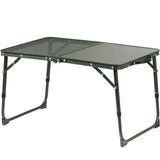 Adjustable Camping Table with Dual Surface Panels Green Camp Furniture - Tophatter Daily Deals