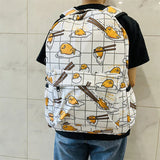 Sanrio Gudetama White Backpack Rucksack Schoolbags Travel Lazy Egg Food - Tophatter Daily Deals