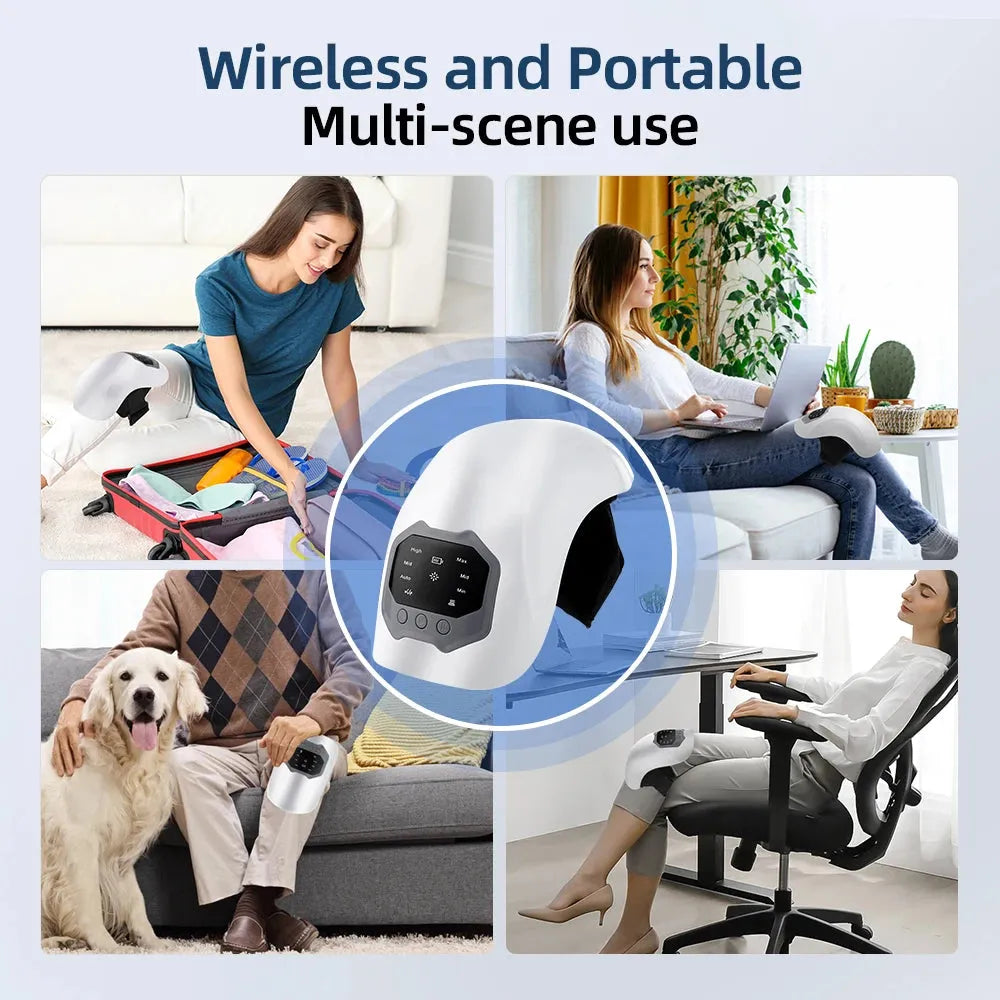 Cordless Knee Massager Infrared and Vibration Knee Pain Relief for Swelling Stiff Joints Stretched Ligament and Muscles Injuries - Tophatter Daily Deals