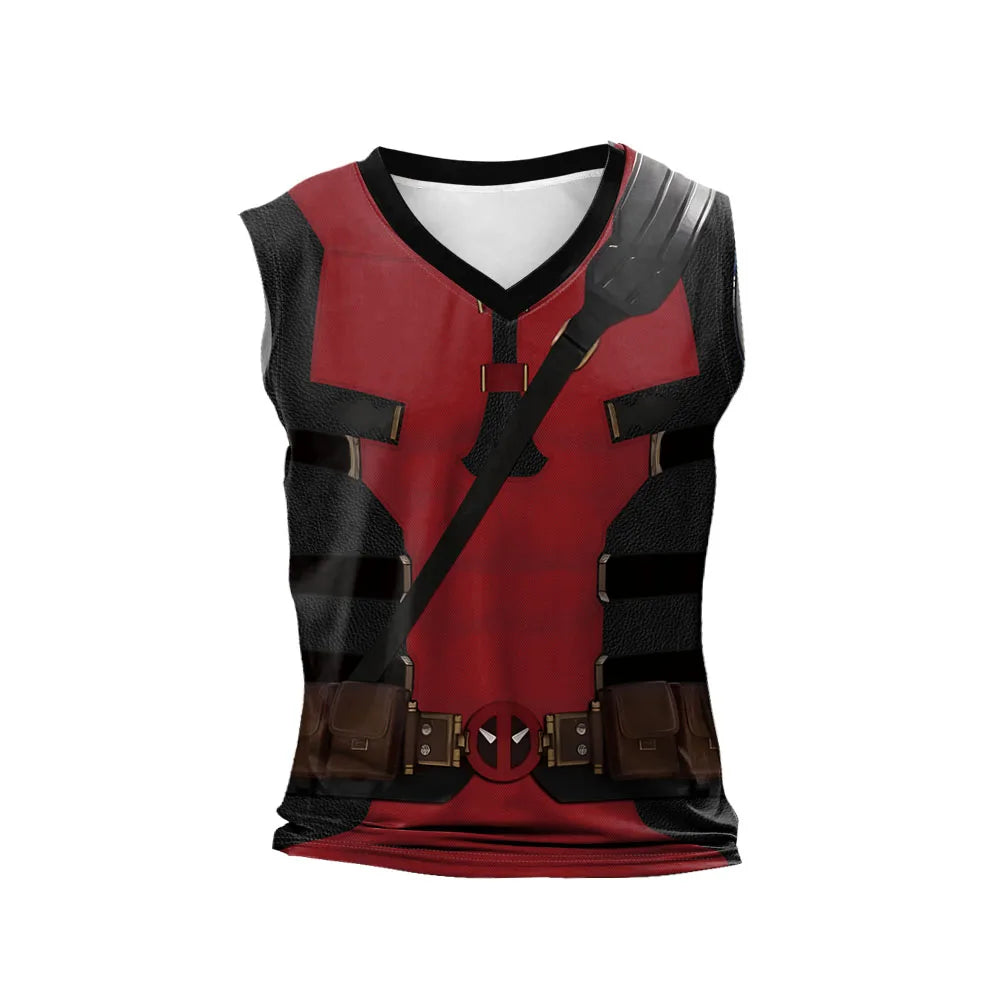 Deadpool & Wolverine Inspired Superhero Compression Tank Top - Perfect for Cosplay Red - Tophatter Daily Deals