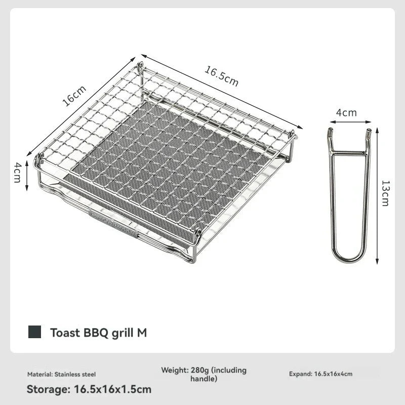 Stainless Steel Folding Toast Grill Net Gas Stove Grill Silver Griddles & Grill Pans - Tophatter Daily Deals