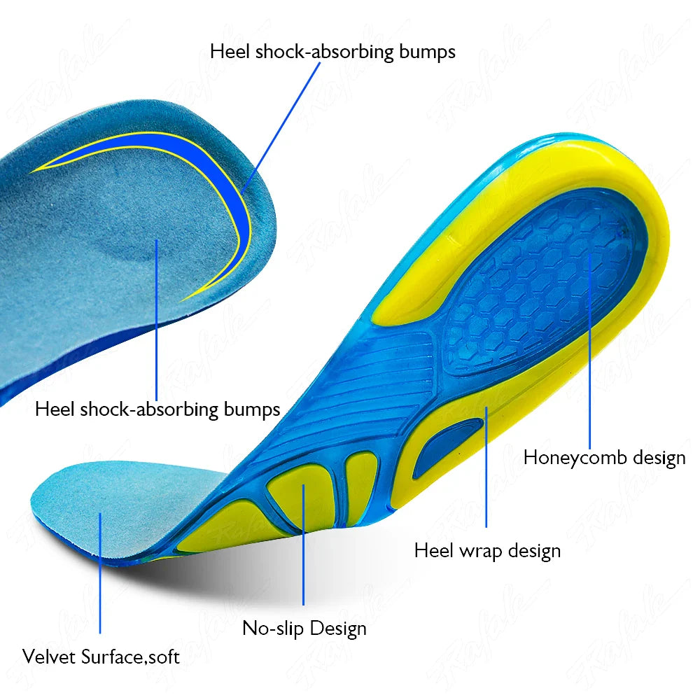 Gel Non Slip Shoe Insoles Silicone Massaging Orthotic Plantar Fascia Insole - Tophatter Daily Deals