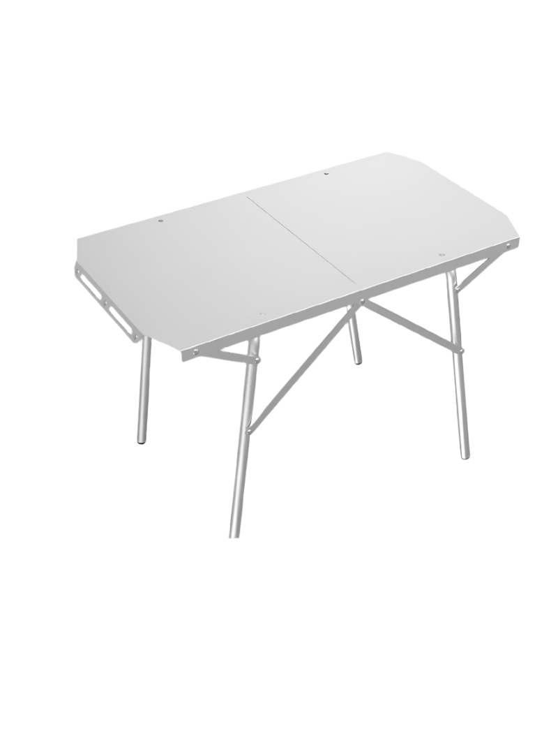 Outdoor Folding Table Heat-Resistant Silver Camp Furniture - Tophatter Daily Deals