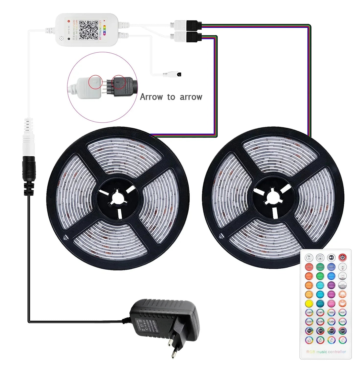 RGB LED Strip Lights 2835 App Music Sync Ambient Decor - Tophatter Daily Deals