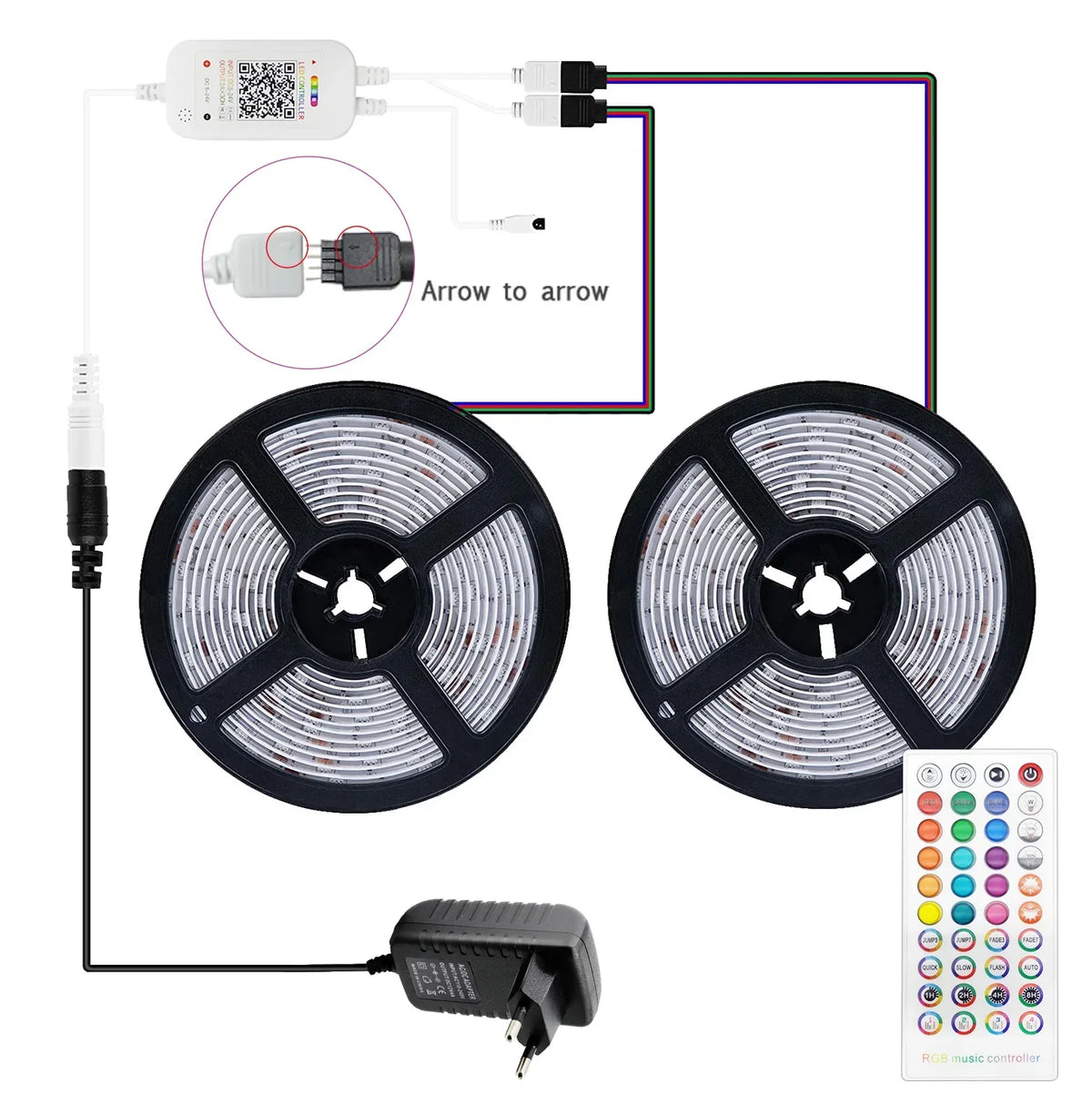 RGB LED Strip Lights 2835 App Music Sync Ambient Decor - Tophatter Daily Deals