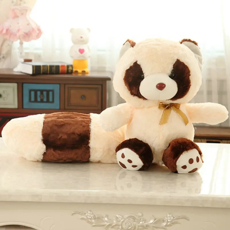 Raccoon Plush Toy Long Tail Bear Huge Brown Animals - Tophatter Daily Deals