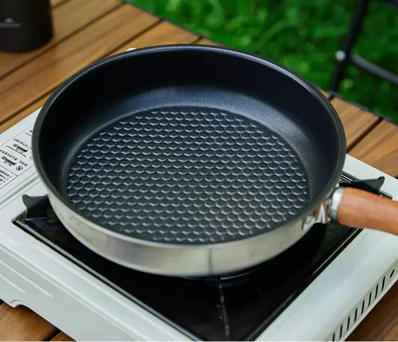 Camping Non-Stick Frying Pan Silver Camp Cooking - Tophatter Daily Deals