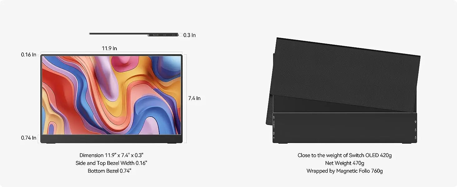 OLED 13.3 Inch Portable Monitor 1ms HDR 100 Percent DCI P3 - Tophatter Daily Deals