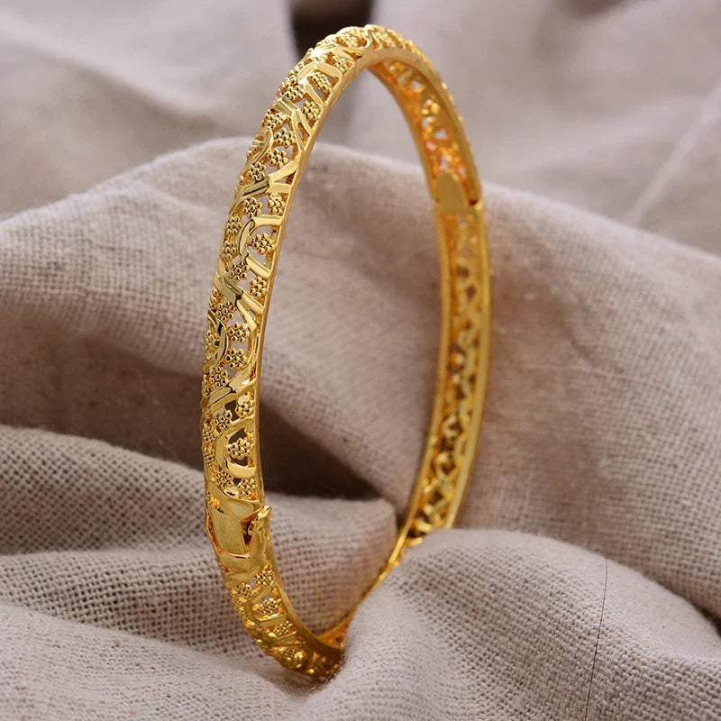 Gold Plated Bangles Luxury Arabic Wedding Bracelet - Tophatter Daily Deals