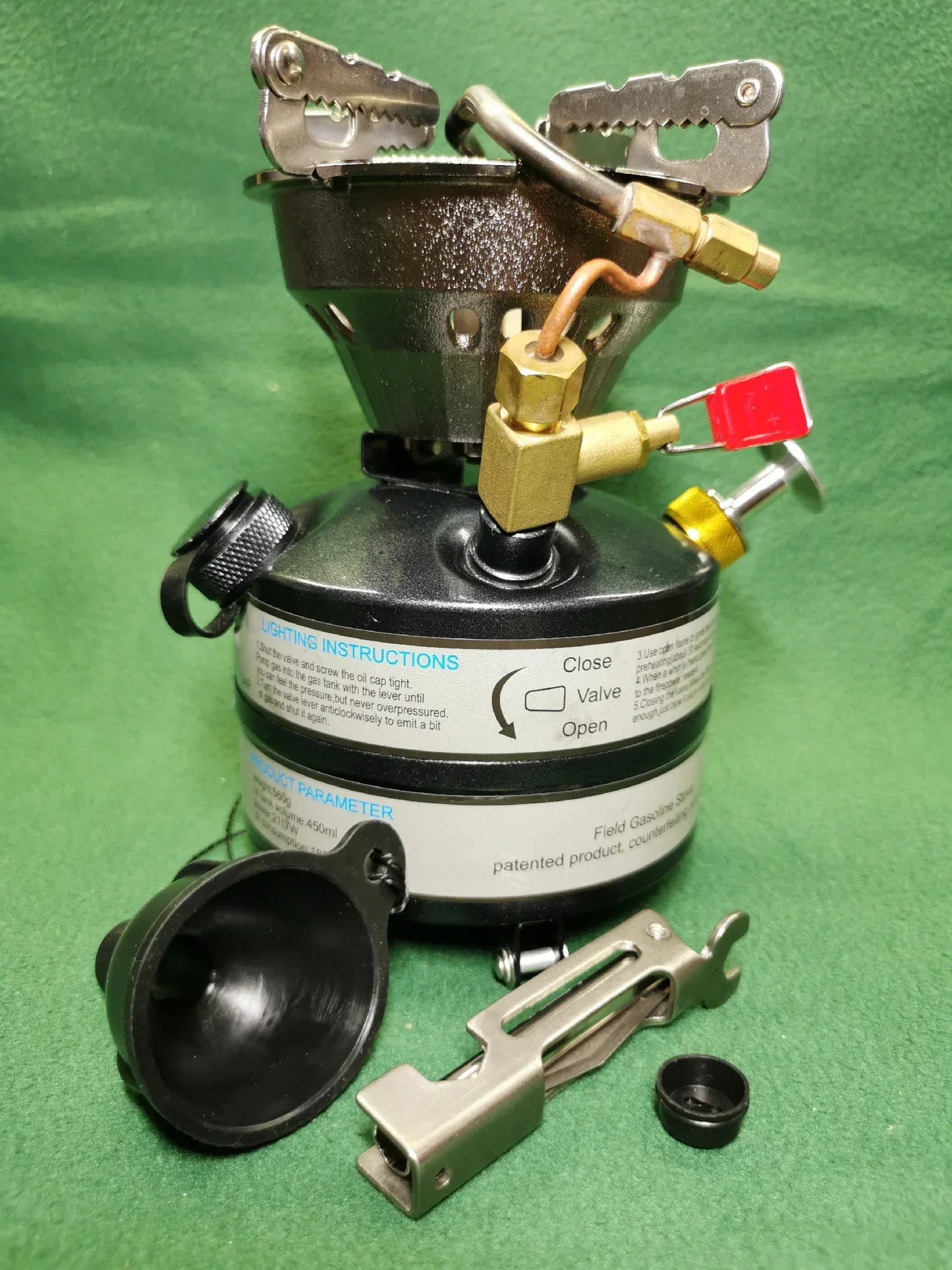 Portable Camping Gasoline Stove Black Camp Cooking - Tophatter Daily Deals