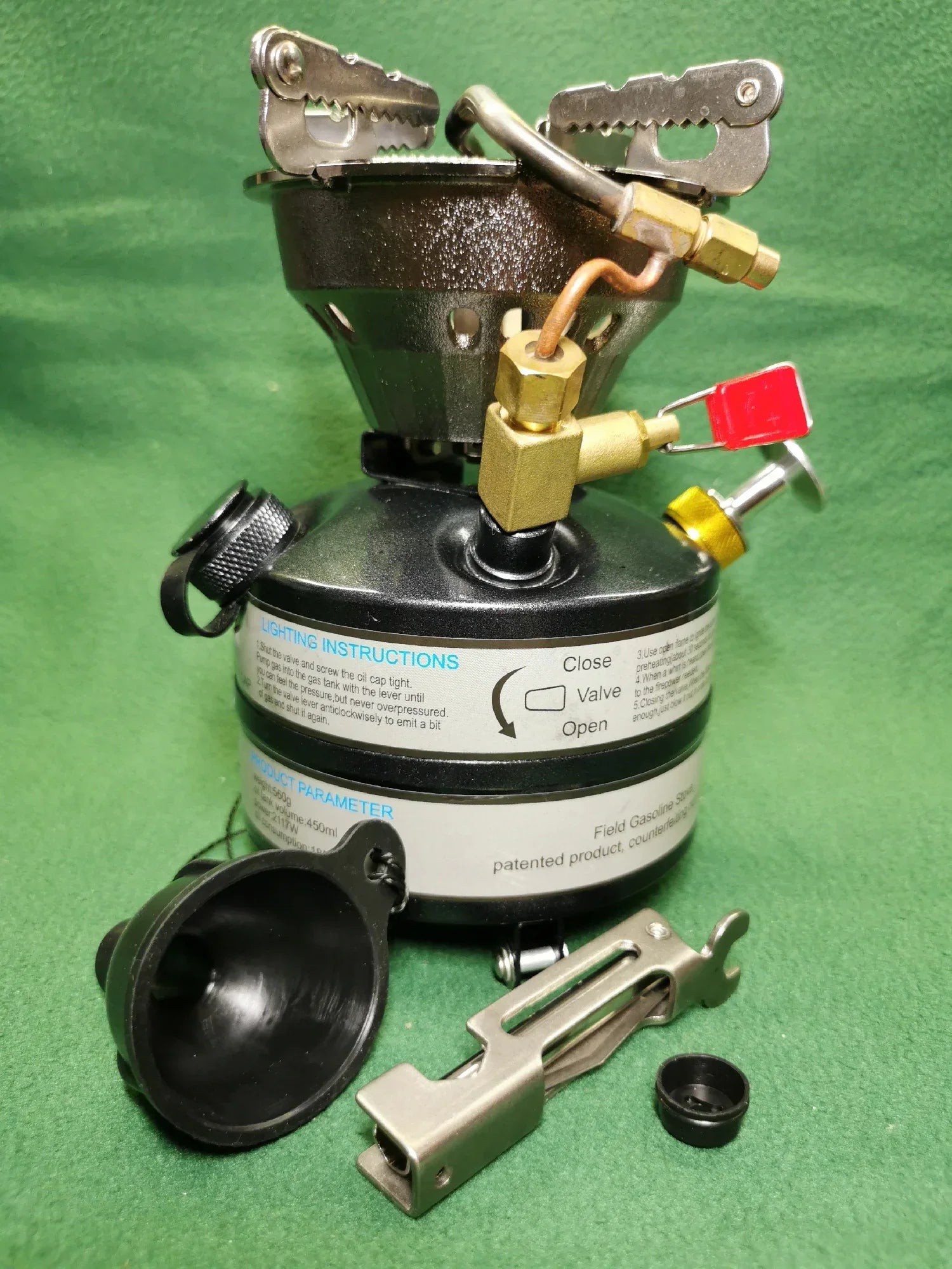 Portable Camping Gasoline Stove Black Camp Cooking - Tophatter Daily Deals