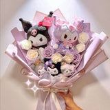 Sanrio Kuromi Plush Toy Bouquet Lilac x Cream Flowers - Tophatter Daily Deals