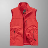 Waterproof Versatile Mens Vest - Sleeveless Polyester Red - Tophatter Daily Deals