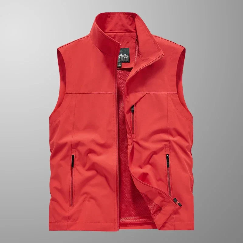 Waterproof Versatile Mens Vest - Sleeveless Polyester Red - Tophatter Daily Deals
