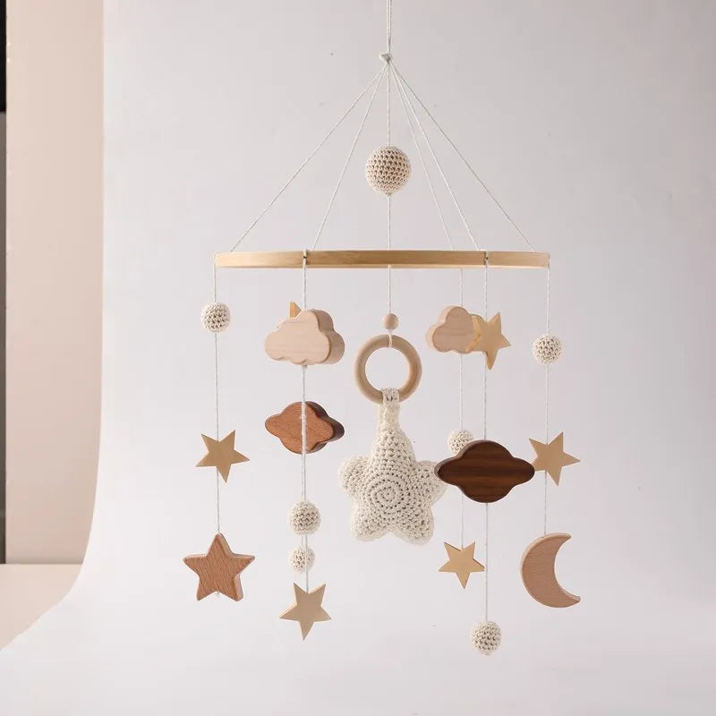 Baby Crib Mobile Wooden Musical Newborn Sensory Toys - Tophatter Daily Deals